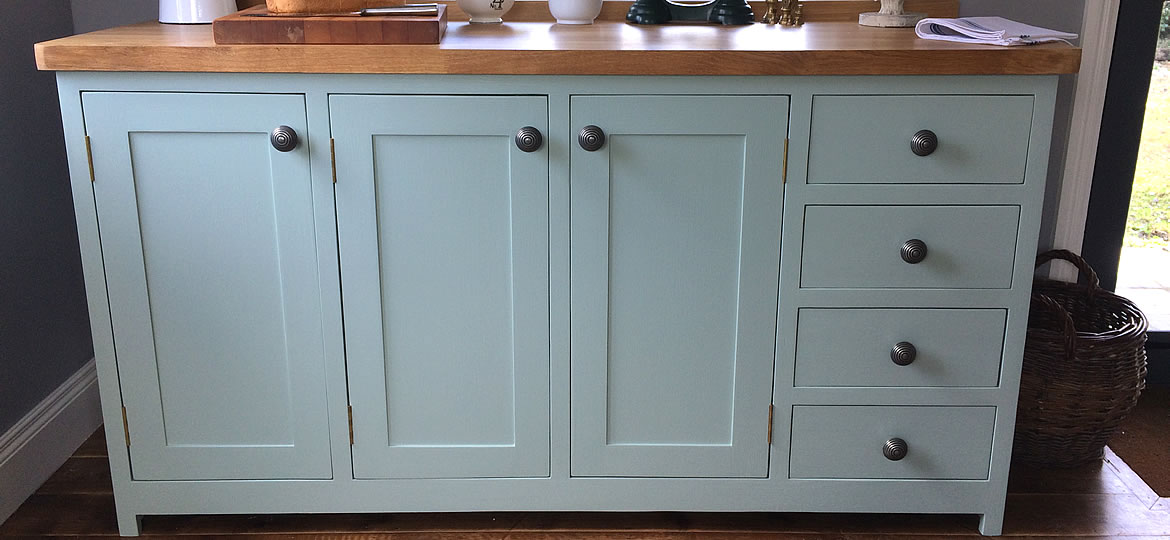freestanding kitchen cupboard with 4 drawers