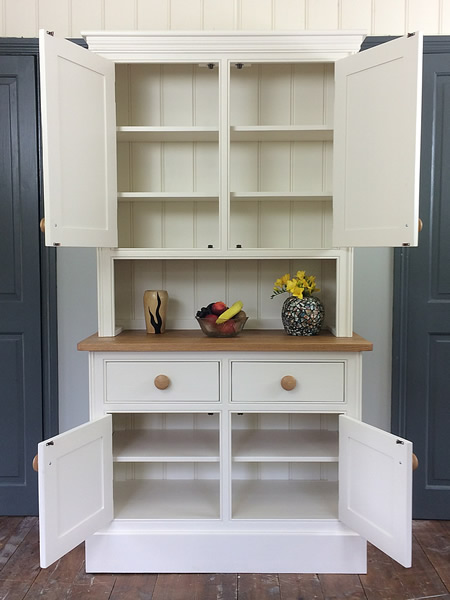 small kitchen dresser with ample storage cupboards