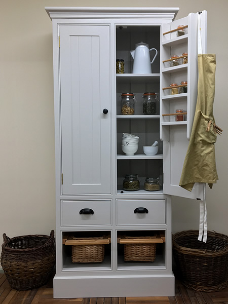 freestanding larder cupboard with built in spice rack storage