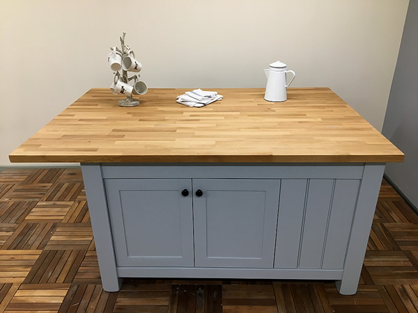 freestanding kitchen island with 3 drawers &amp; double cupboard