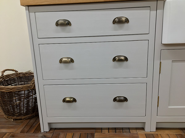 3 drawer handmade kitchen cupboard - soft close runners