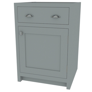 600mm shaker in-frame single door/drawer base cabinet