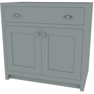 900mm shaker in-frame single door/drawer base cabinet