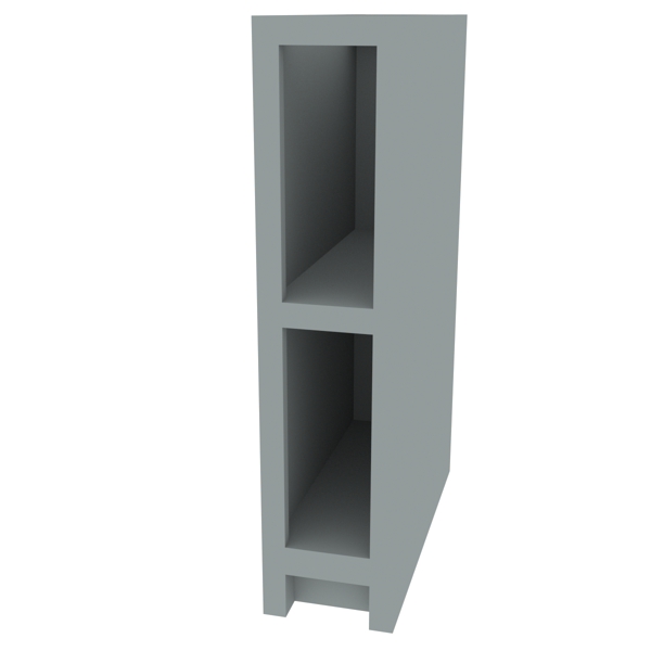 200mm shaker in-frame tray slot base cabinet with fixed shelf
