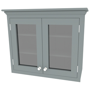900mm shaker in-frame double glazed door wall cabinet